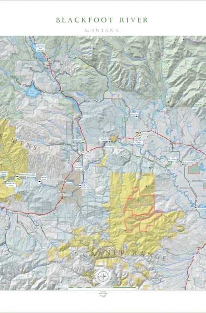 Blackfoot River wall map