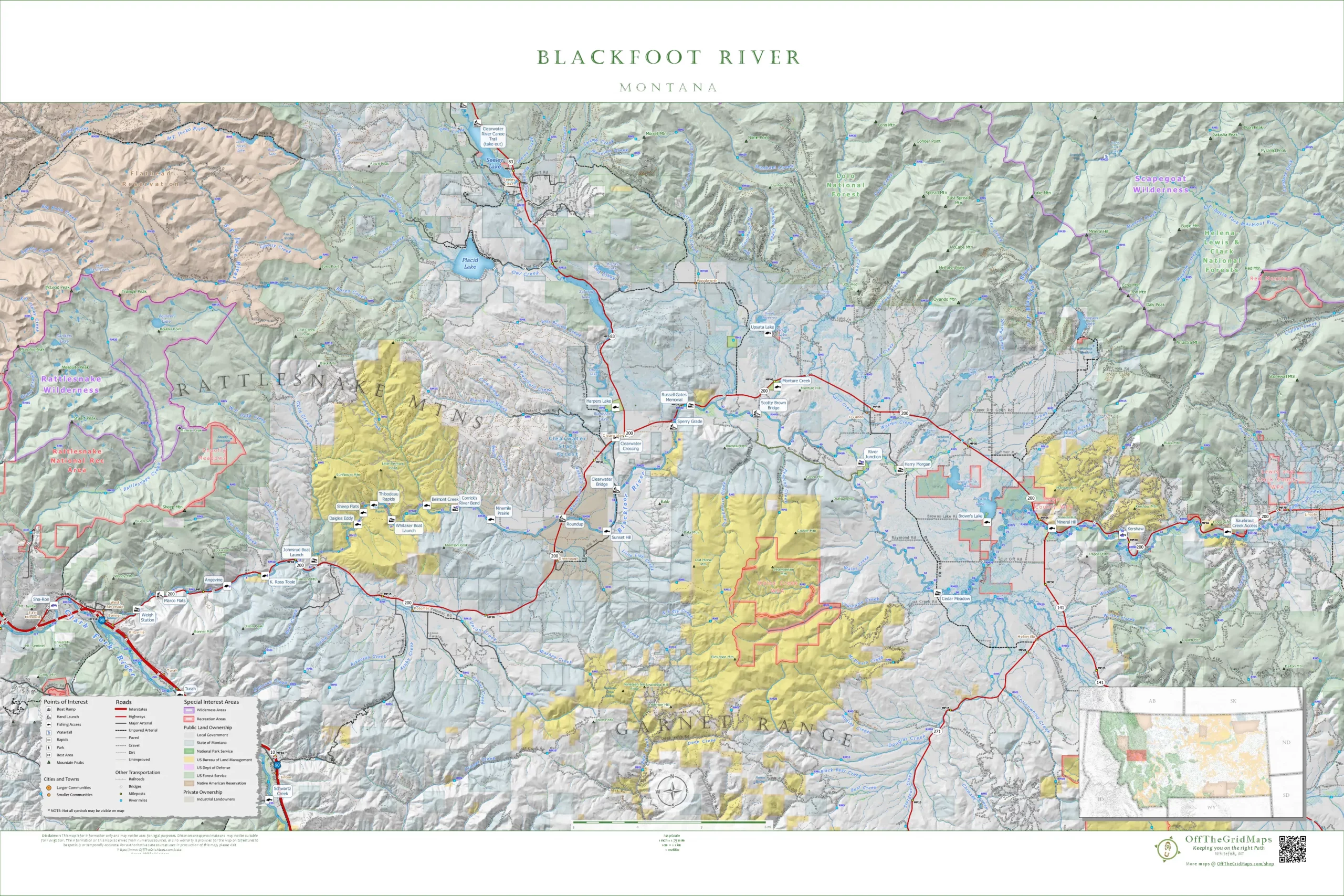 Blackfoot River wall map