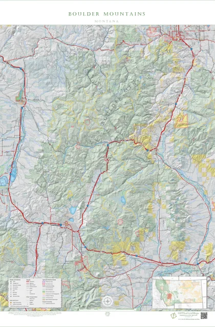 Boulder Mountains wall map