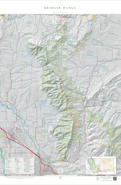 Bridger Range wall map