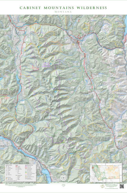 Cabinet Mountains Wilderness Wall Map