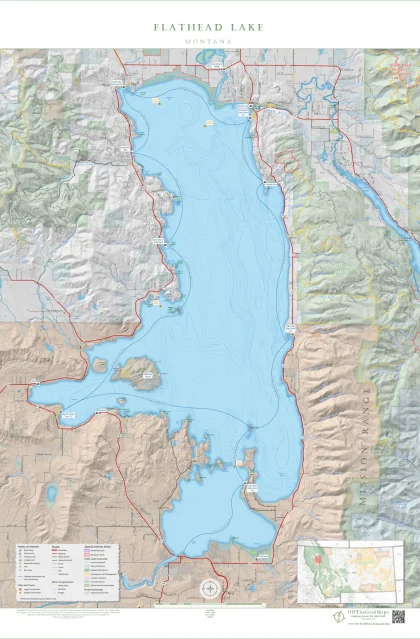 Flathead Lake wall map