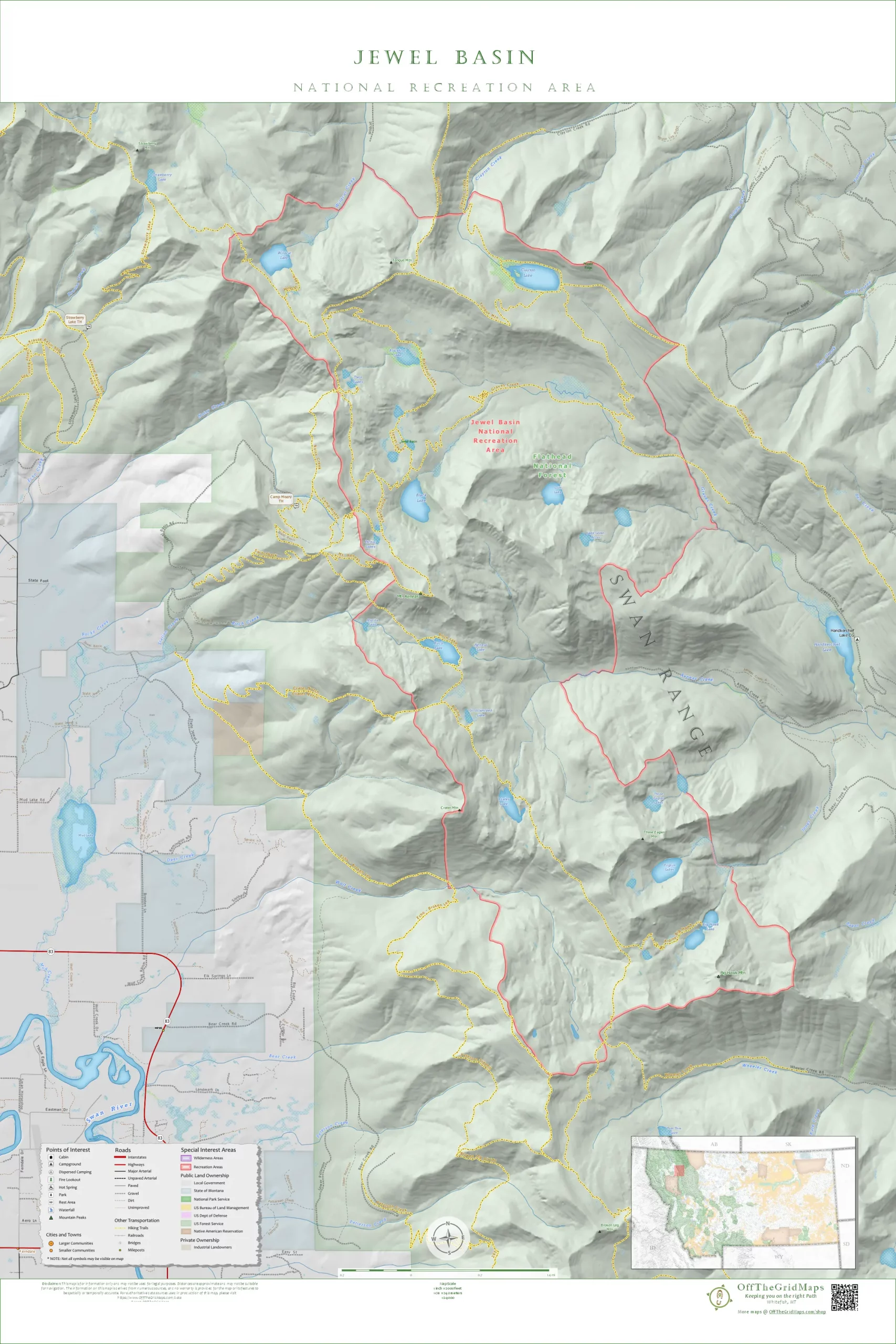 Jewel Basin wall map