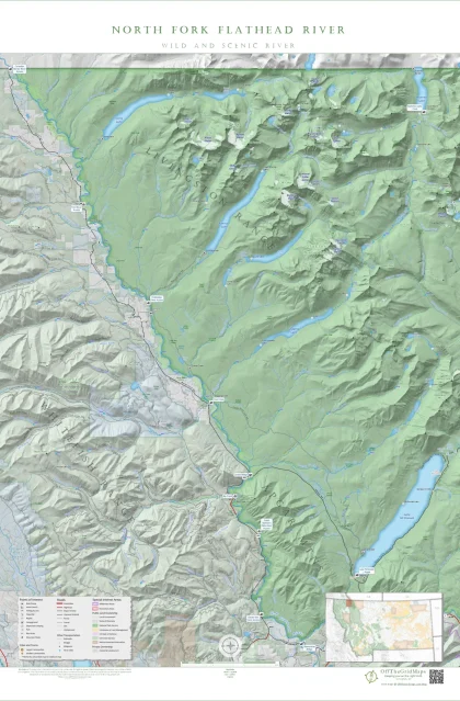 North Fork Flathead River wall map