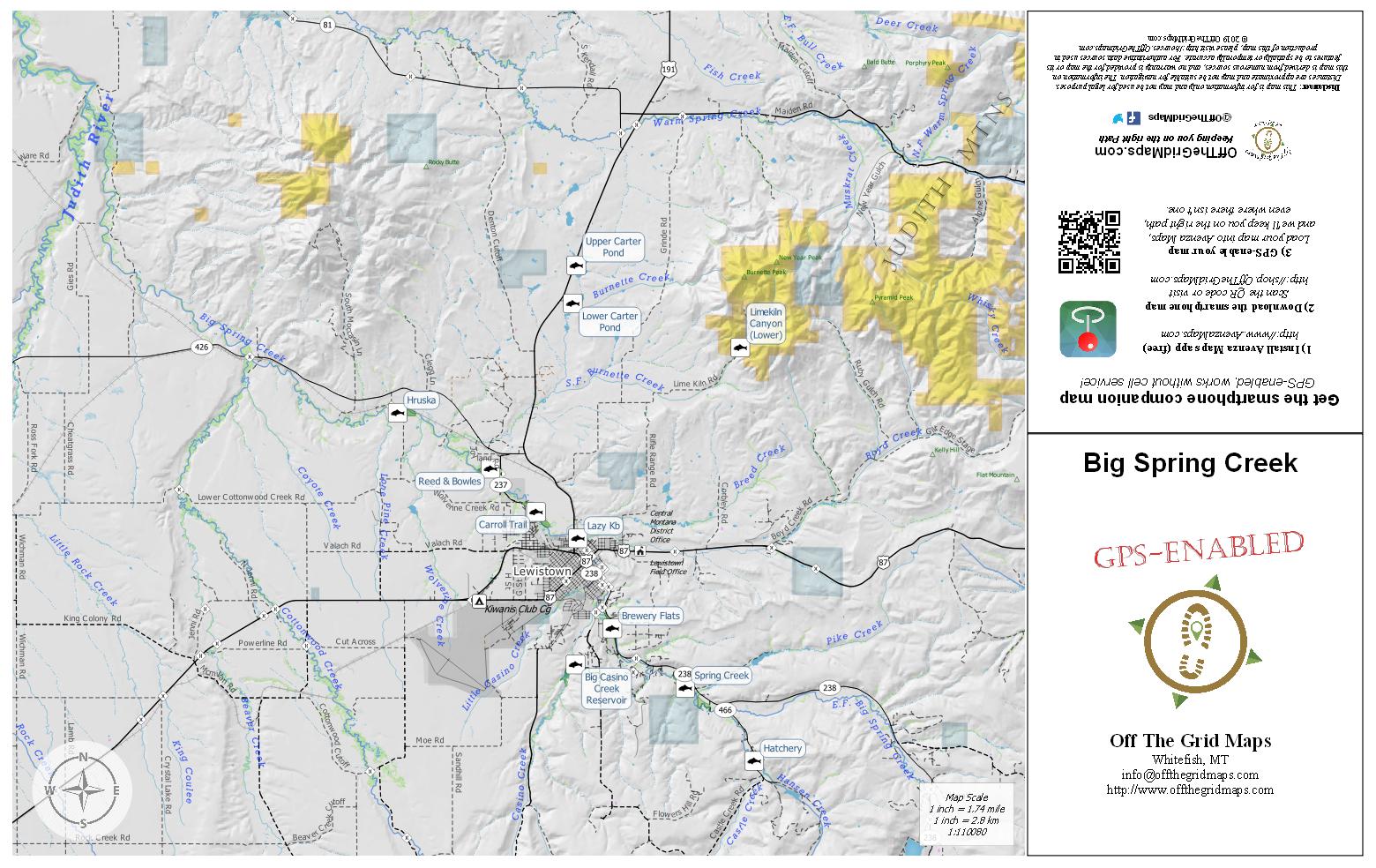 Big Spring Creek GPS map