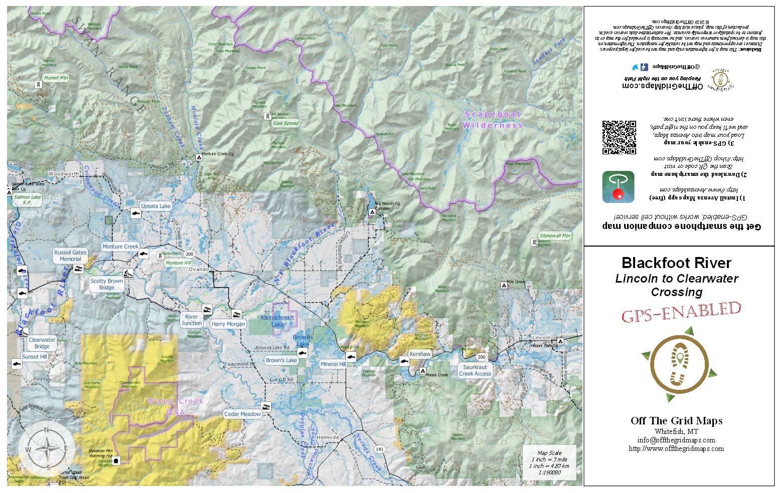 Blackfoot River- Lincoln to Clearwater Crossing GPS map