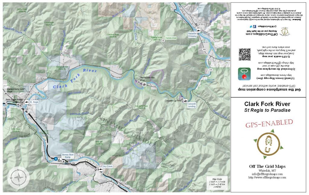 Clark Fork River St Regis to Paradise OffTheGridMaps
