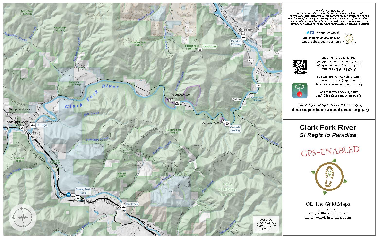 Clark Fork River St Regis to Paradise OffTheGridMaps