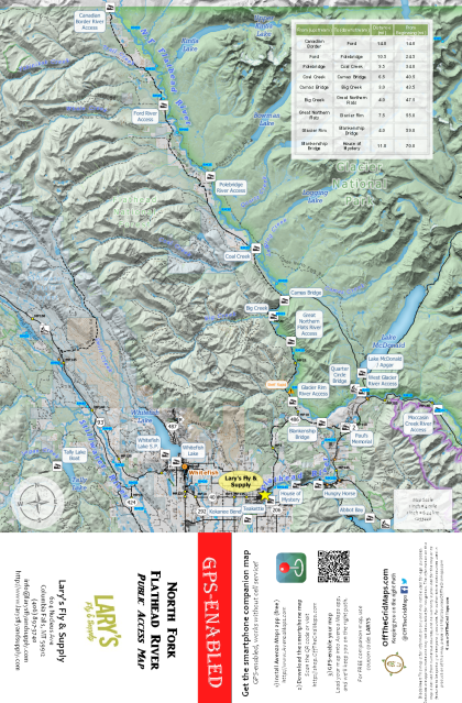 Lary's Fly & Supply- North Fork Flathead River public access map