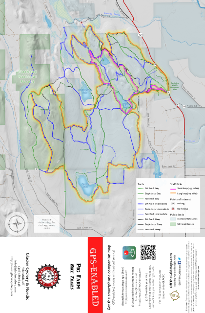 Glacier Cyclery & Nordic- Pig Farm bike trails GPS map